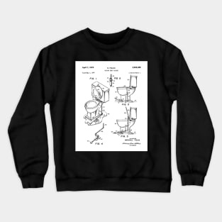 Toilet Seat Patent - Housewarming Bathroom Art - White Crewneck Sweatshirt